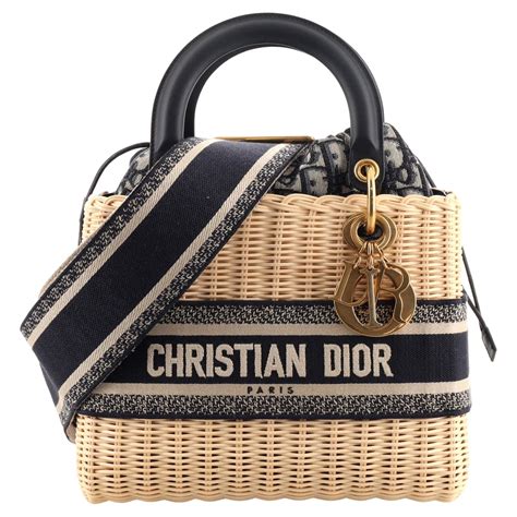 dior oblique black bag|Dior wicker basket bag.